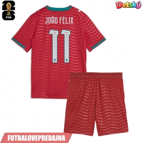 Lacne Dětský Futbalové dres Portugalsko Joao Felix #11 MS 2026 Krátky Rukáv - Domáci (+ trenírky)